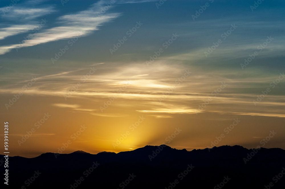 Sunset at the The Scenic Rocky Mountains in Colorado