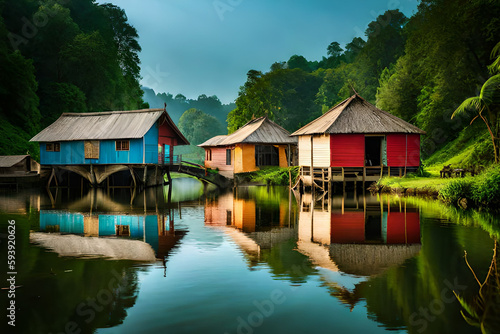 floating houses on the river