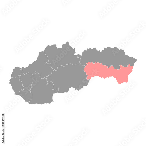 Kosice map  region of Slovakia. Vector illustration.