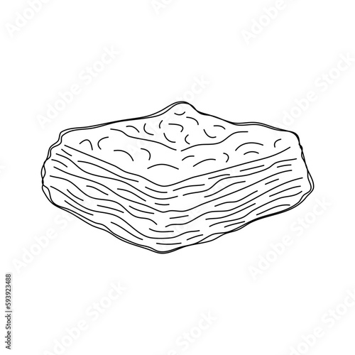 One fresh puff bun sketch isolated on white. Vector.