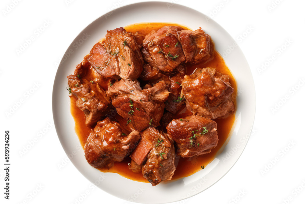 Trippa Alla Fiorentina On White Plate. Italian Food, On Isolated Transparent Background, Png. Generative AI Trippa Alla Fiorentina On White Plate. Italian Food, On Isolated Transparent Background, Png. Generative AI