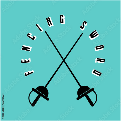 fencing sword, sports activities vector