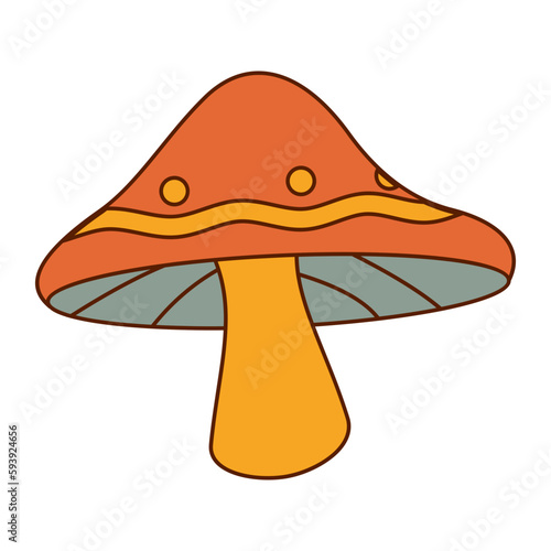 Retro Mushroom Illustration