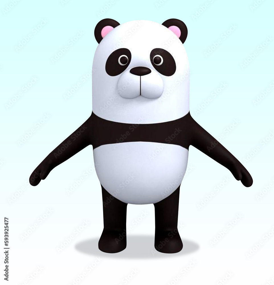 Panda cartoon character 