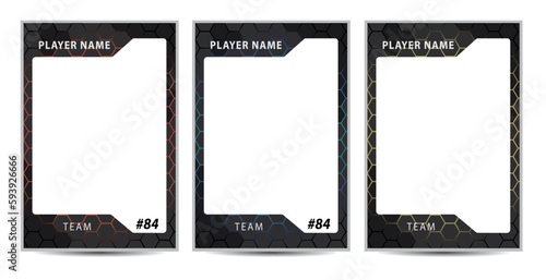 Modern sports cards frame hexagonal techno texture pattern background