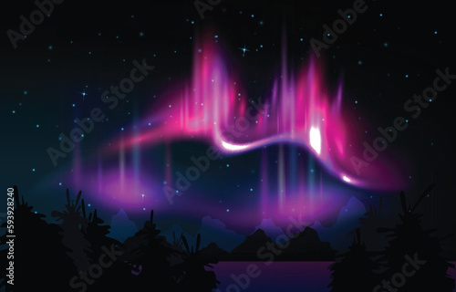 Polar Lights Night Background