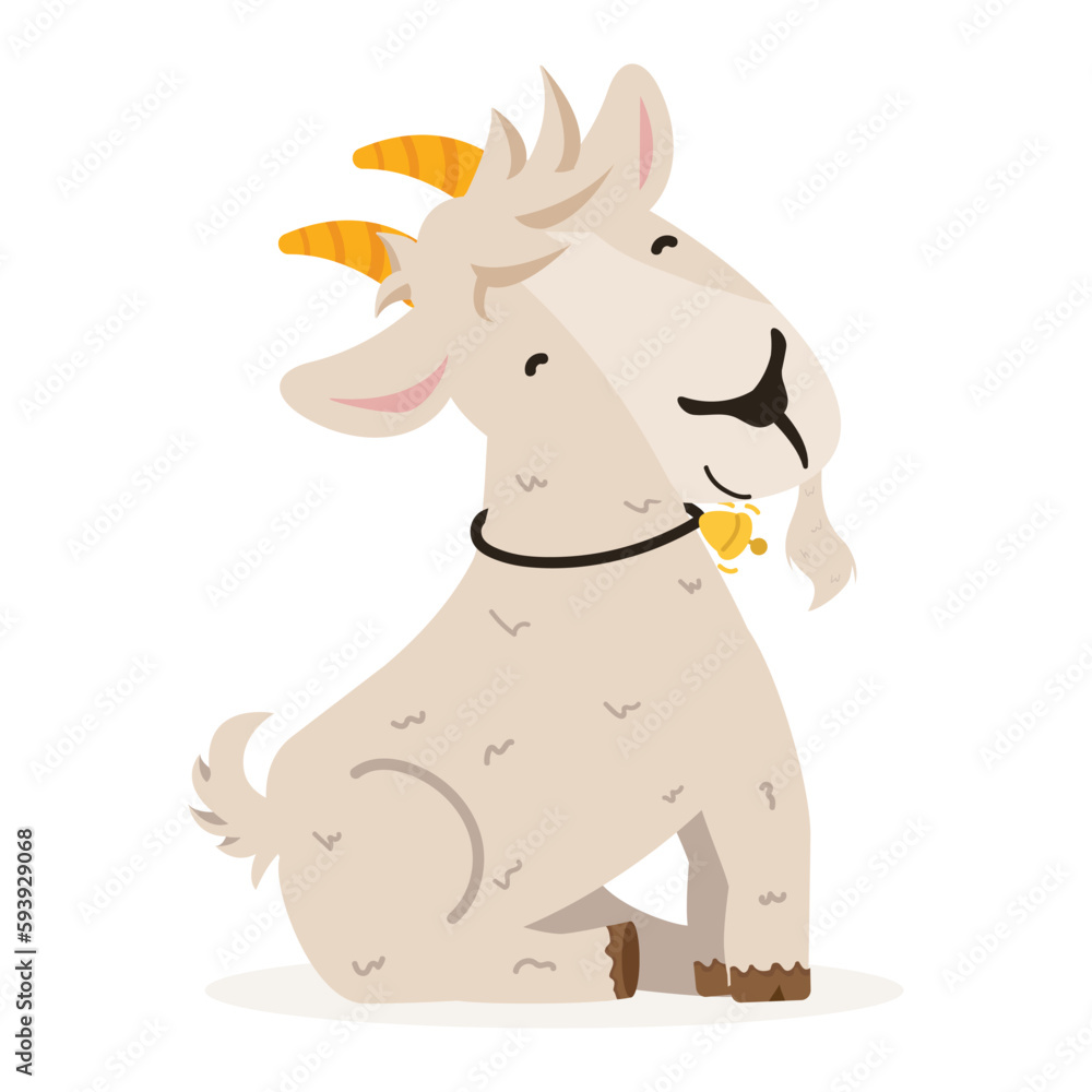 Cute goat Sit cartoon vector