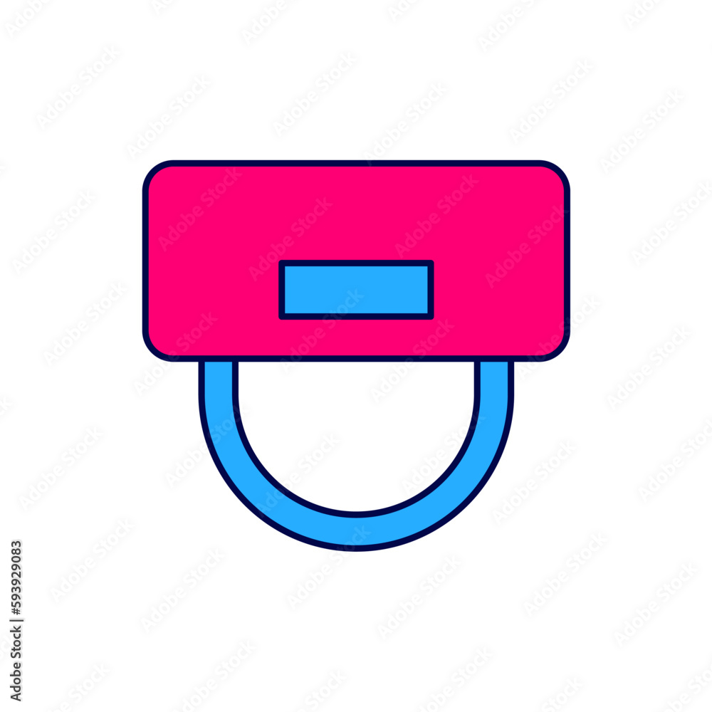 Filled outline Bellboy hat icon isolated on white background. Hotel resort service symbol. Vector