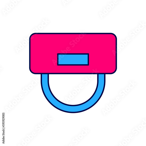 Filled outline Bellboy hat icon isolated on white background. Hotel resort service symbol. Vector