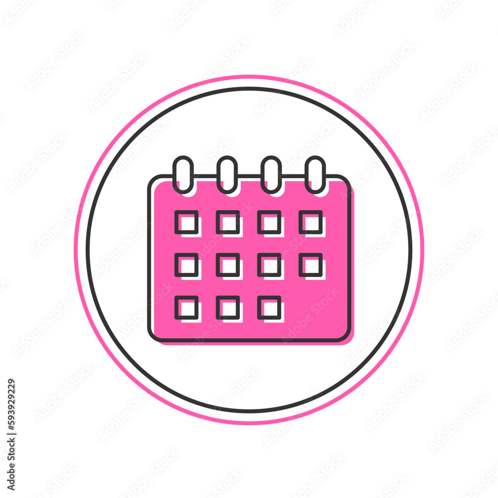 Filled outline Calendar icon isolated on white background. Event reminder symbol. Vector Filled outline Calendar icon isolated on white background. Event reminder symbol. Vector