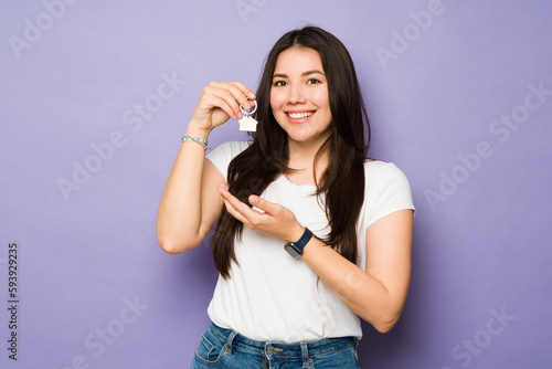 Young woman buying her first house