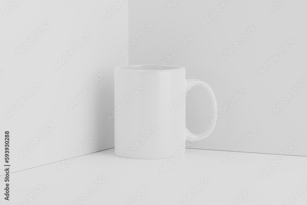 Obraz premium Ceramic Mug Cup For Coffee Tea White Blank 3D Rendering Mockup