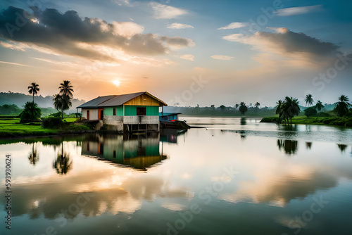 sunset over the lake © Md Imranul Rahman
