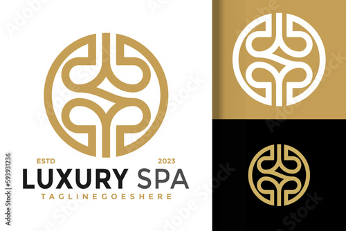 Luxury Beauty Spa Letter S logo vector icon illustration