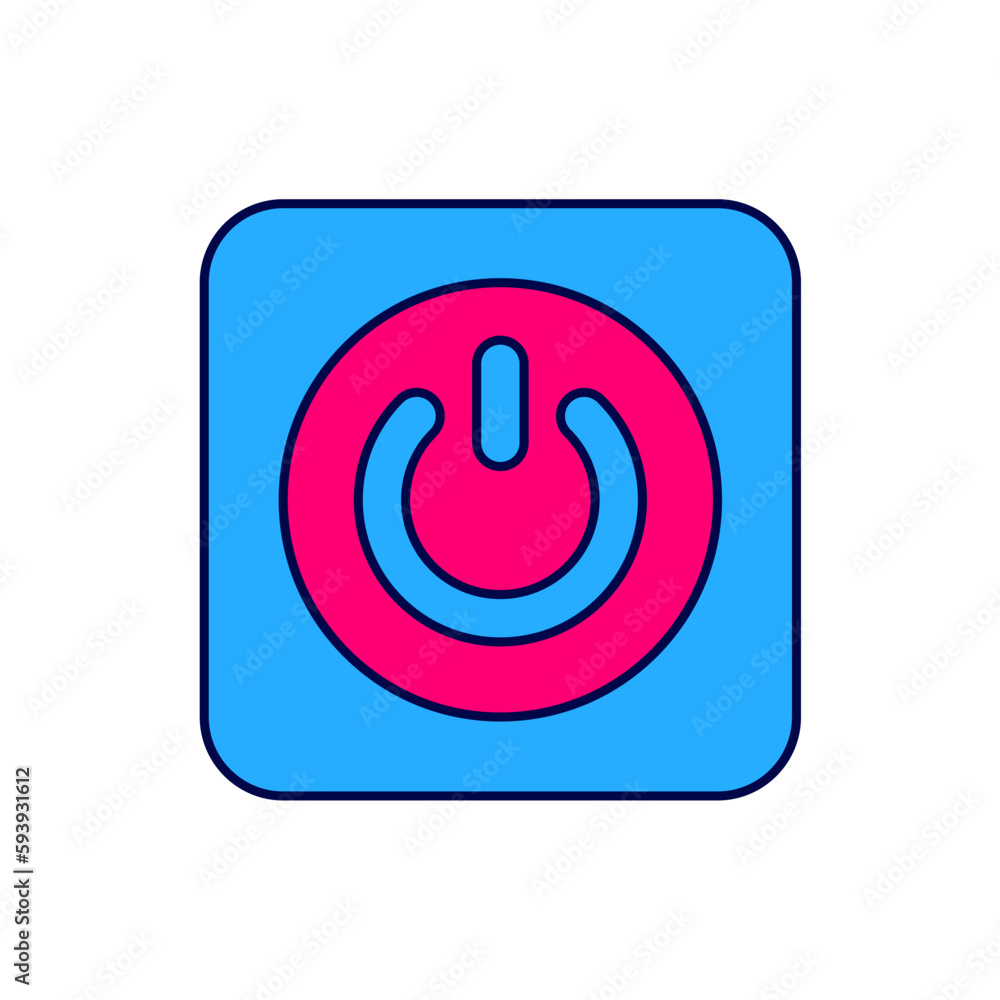 Filled outline Power button icon isolated on white background. Start sign. Vector Filled outline Power button icon isolated on white background. Start sign. Vector