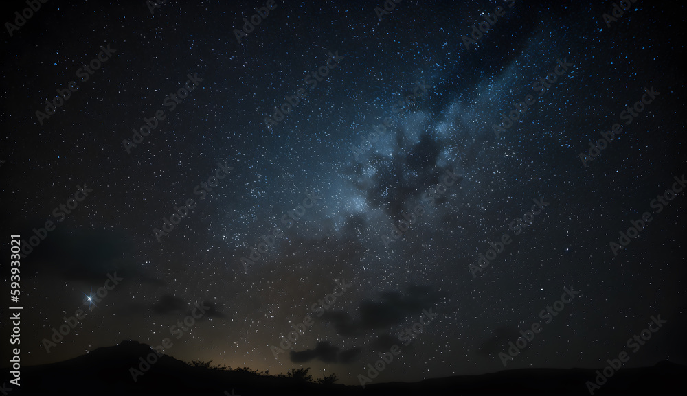 The view of the sky at night is filled with stars .generative ai