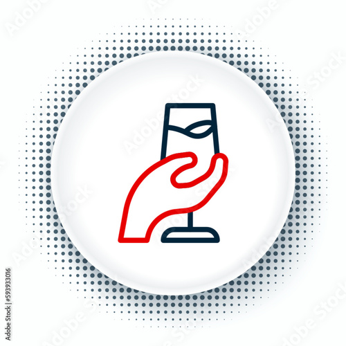 Line Wine tasting, degustation icon isolated on white background. Sommelier. Smells of wine. Colorful outline concept. Vector