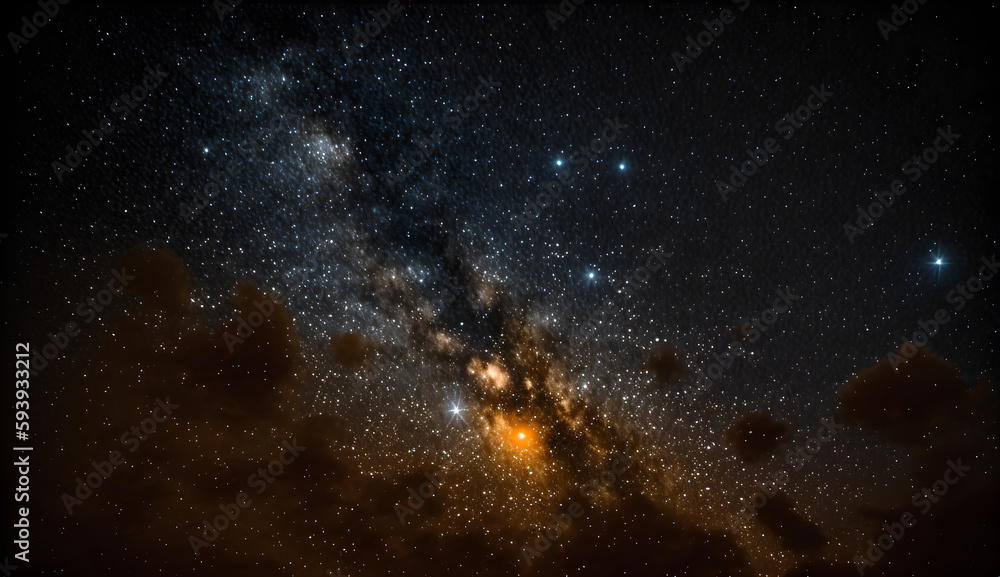 The view of the sky at night is filled with stars .generative ai