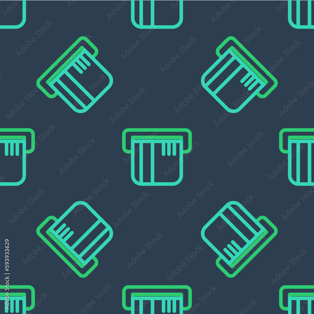 Line Credit card icon isolated seamless pattern on blue background. Online payment. Cash withdrawal. Financial operations. Shopping sign. Vector Line Credit card icon isolated seamless pattern on blue background. Online payment. Cash withdrawal. Financial operations. Shopping sign. Vector
