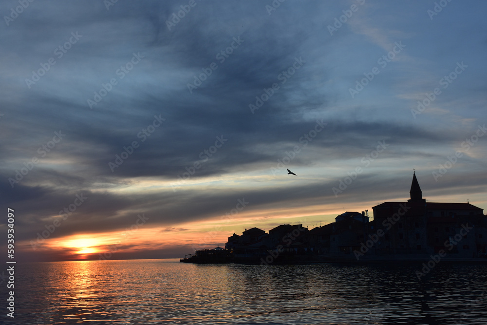 A beautiful sunset in Umag, Croatia. A beautiful sunset in Umag, Croatia.