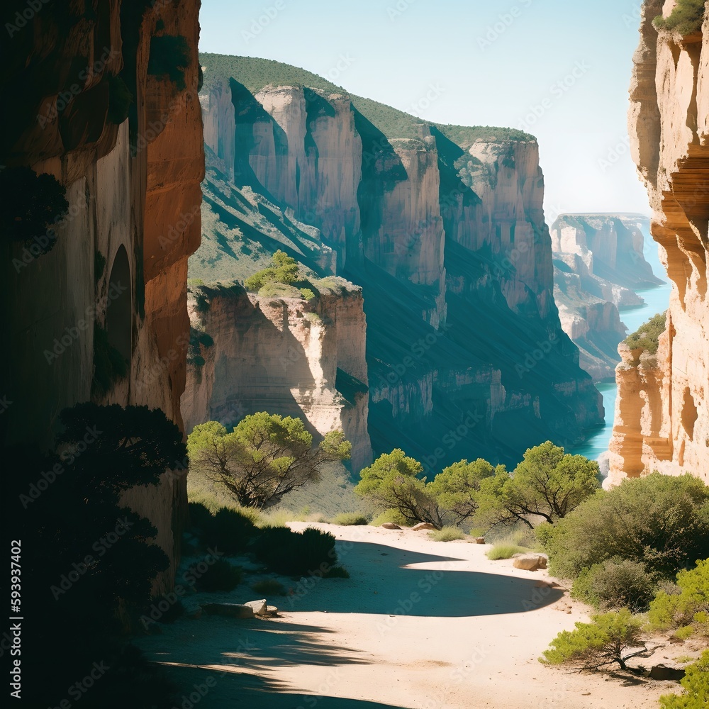 Fotografie cave in the mountains made with ai generative