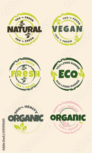 Ecology icon .Logo template with green leaves for organic and eco friendly products.Vector illustration 