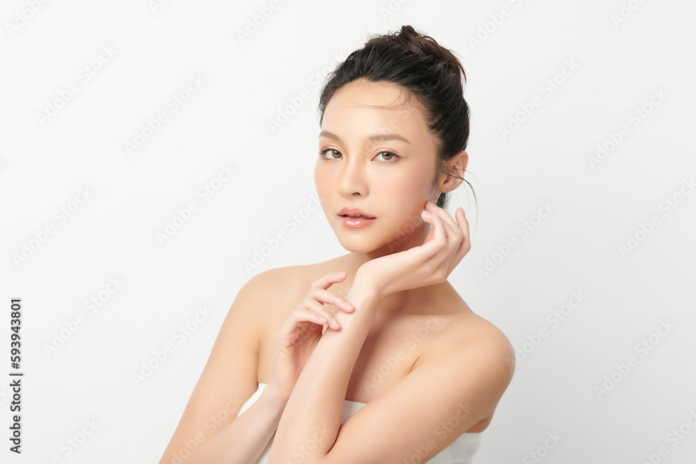 Beautiful young asian woman with clean fresh skin on white background, Face care, Facial treatment, Cosmetology, beauty and spa, Asian women portrait. Beautiful young asian woman with clean fresh skin on white background, Face care, Facial treatment, Cosmetology, beauty and spa, Asian women portrait.