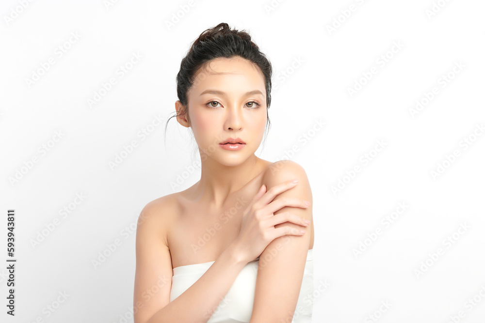 Beautiful young asian woman with clean fresh skin on white background, Face care, Facial treatment, Cosmetology, beauty and spa, Asian women portrait. Beautiful young asian woman with clean fresh skin on white background, Face care, Facial treatment, Cosmetology, beauty and spa, Asian women portrait.