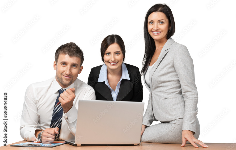 Portrait of Business People Working with Laptop Portrait of Business People Working with Laptop