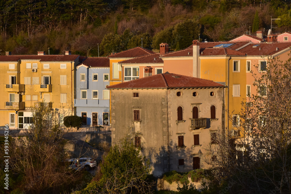 The buildings of the town of Labin, Istria, Croatia.