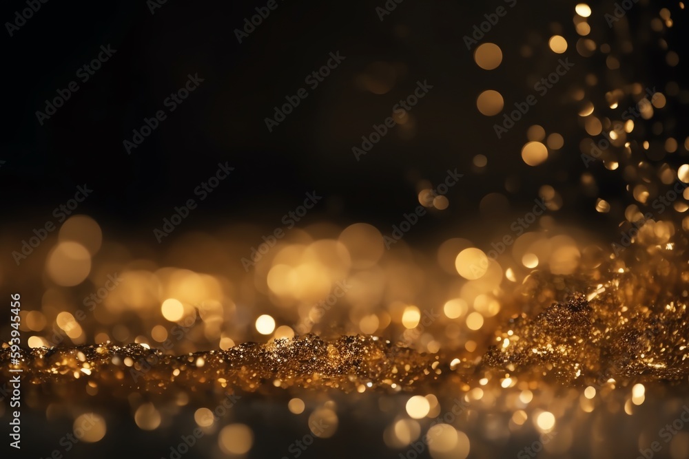 Gold glitter bokeh background. Generative AI Gold glitter bokeh background. Generative AI