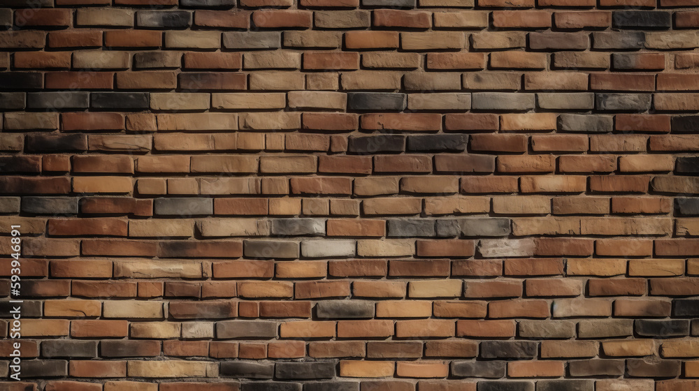 Red brick wall. Texture of old dark brown and red brick wall panoramic backgorund. Al generated Red brick wall. Texture of old dark brown and red brick wall panoramic backgorund. Al generated