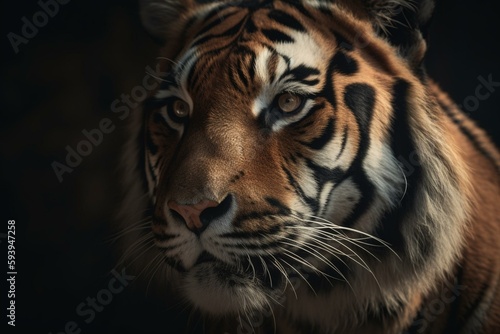 AI Generated Tiger Close up. Generative AI © David