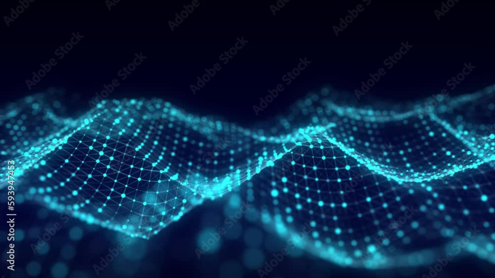 Music wave of particles and lines. Big data visualization. Abstract blue background with a dynamic wave. 3d rendering. Music wave of particles and lines. Big data visualization. Abstract blue background with a dynamic wave. 3d rendering.