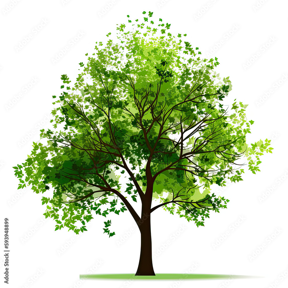 Obraz premium green tree isolated on white, made with AI