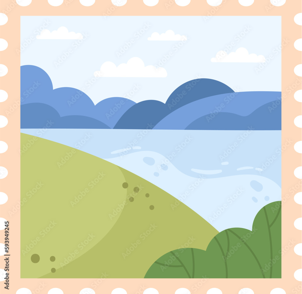 Summer Lake Postage Stamp