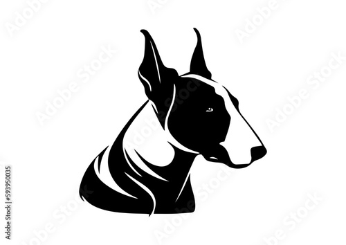 Foto drawing of Bull Terrier dog