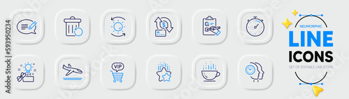 Fotografiet Ranking stars, Creative idea and Message line icons for web app