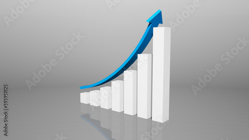 Wachstum, Chart mit blauem Pfeil