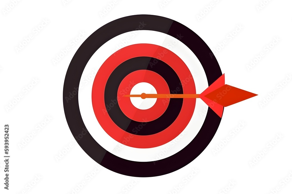 Wallpaper Illustration and background of a icon of target, arrow. Front View. Concept of achieving goals. Generative AI. Wallpaper Illustration and background of a icon of target, arrow. Front View. Concept of achieving goals. Generative AI.