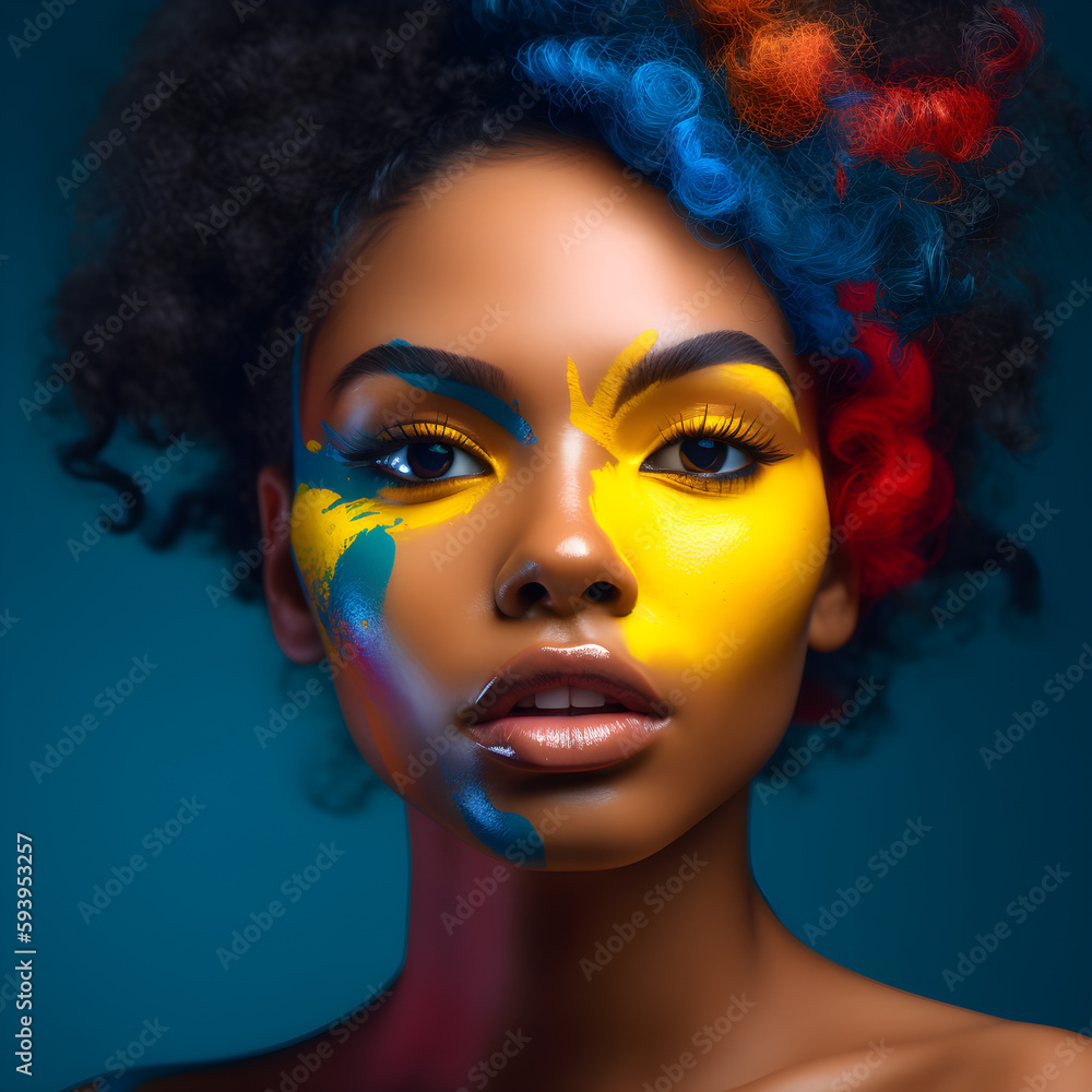portrait of a woman with creative makeup portrait of a woman with creative makeup