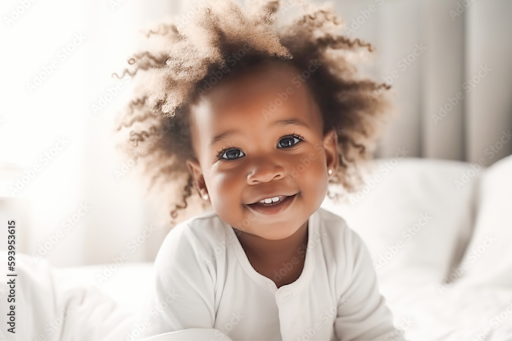 Portrait of cute little baby, generative ai. Portrait of cute little baby, generative ai.