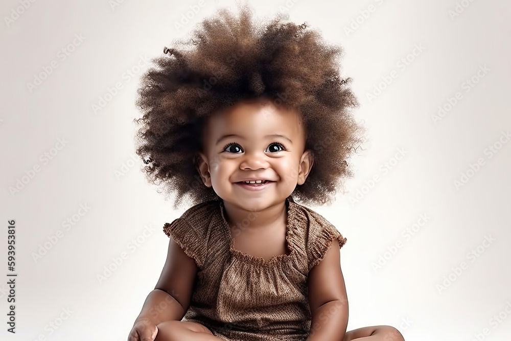 Portrait of cute little baby, generative ai. Portrait of cute little baby, generative ai.