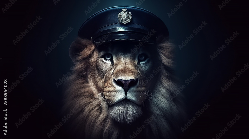 Löwe als Polizist KI