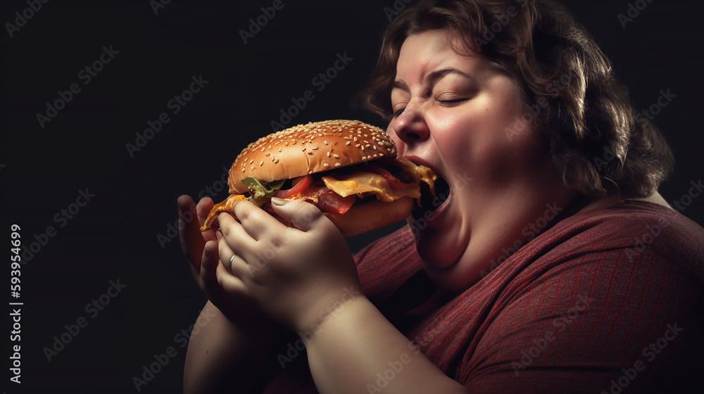 dicke Frau ist riesen Burger KI dicke Frau ist riesen Burger KI