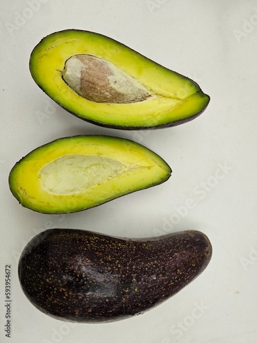 avocado on white background