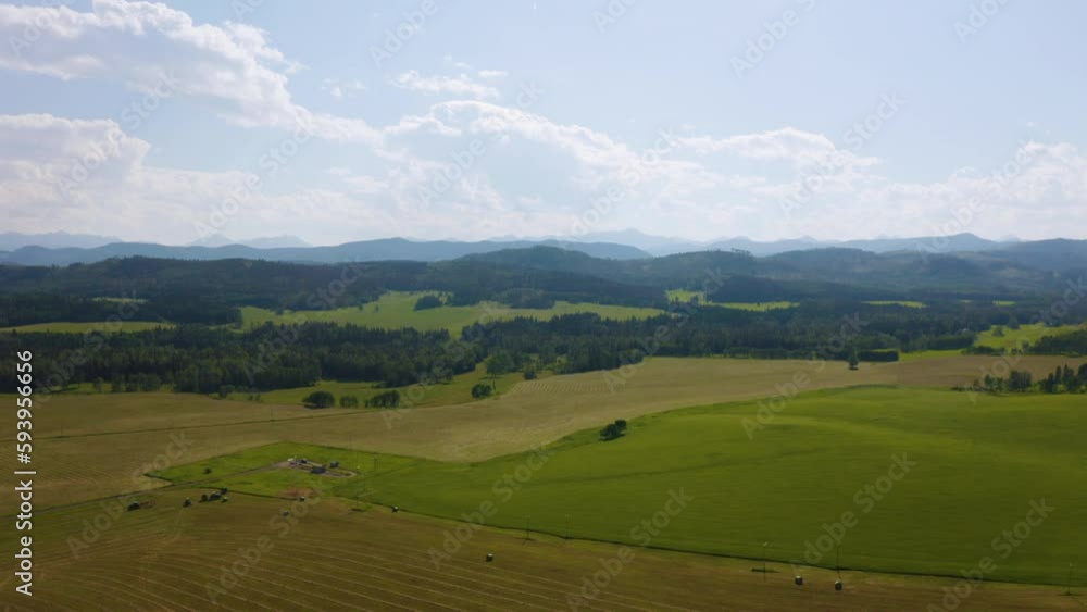 Aerial view of the scenic countryside in the Rocky Mountain foothills of Alberta, Canada. Aerial view of the scenic countryside in the Rocky Mountain foothills of Alberta, Canada.