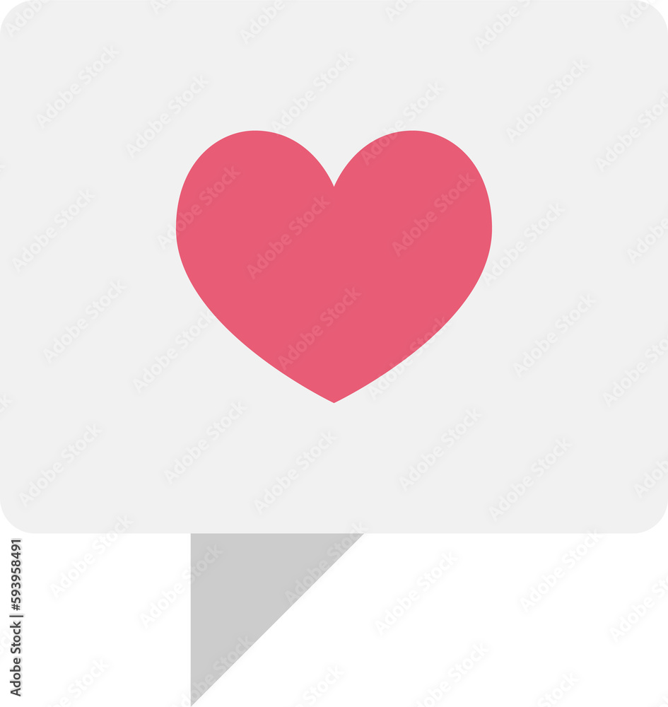 Like social media post semi flat color raster object. Full sized item on white. Enjoy social media content. Heart in speech box simple cartoon style illustration for web graphic design and animation