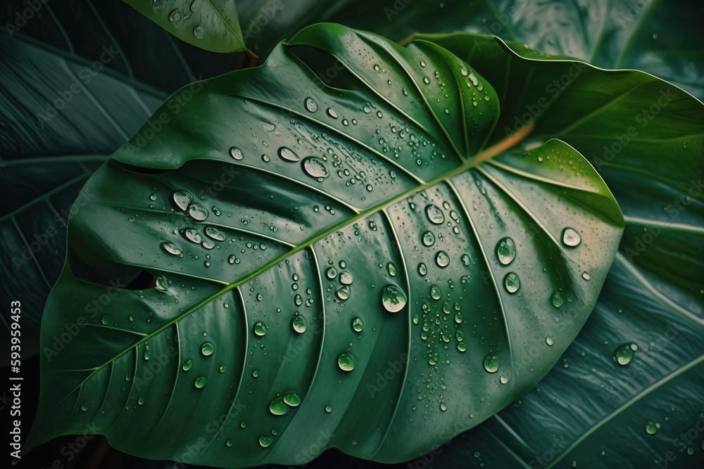 Grüne Blätter als Hintergrundbild. Exotische Pflanzen für eine Grundlage für Banner und Text Grüne Blätter als Hintergrundbild. Exotische Pflanzen für eine Grundlage für Banner und Text