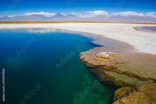 Amazing Lake in the highlands of Chile near San Pedro de Atacama